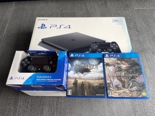 【取引中】【中古】PS4+ソフト(FF15,MHW)