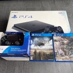 【取引中】【中古】PS4+ソフト(FF15,MHW)