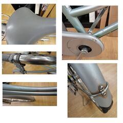 現状品 26インチ 自転車 3段変速 Hobilane カギ・ライト・かご・荷台