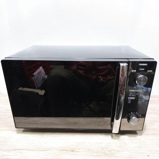ツインバード 電子レンジ ミラーガラスフラット DR-D278B