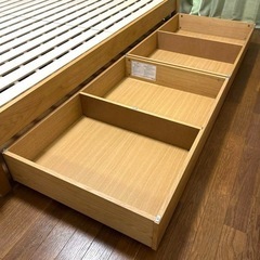 極美品✨MUJIの人気すのこクイーンサイズベッドフレーム！収納付き✨