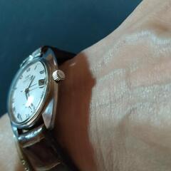 オーバーホール済みクロコダイル本革ベルト テクノスsky-Beatオートマチック 