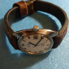 オーバーホール済みクロコダイル本革ベルト テクノスsky-Beatオートマチック 