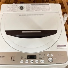 【愛品館江戸川店】保証充実　シャープ　2020年製　6.0kg全自動洗濯機　ES-GE6D-T
