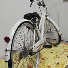 26インチ　オートライト　自転車【白】