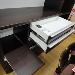 レンジボード 幅118×高さ205×奥行49㎝ ダークブラウン キッチンボード 
