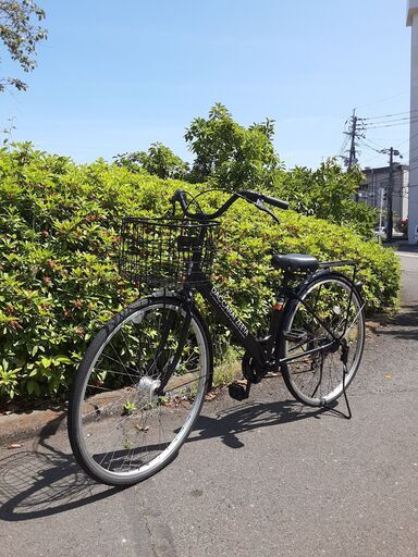 リサイクルショップどりーむ天保山店　No1144　自転車　黒　６段階ギア　LEDオートライト付き　カゴ付き　状態良好