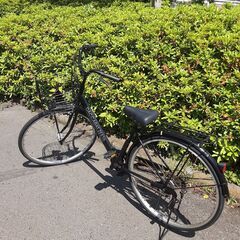 リサイクルショップどりーむ天保山店　No1144　自転車　黒　６段階ギア　LEDオートライト付き　カゴ付き　状態良好