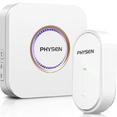 呼び出しチャイム PHYSEN ドアベル インターホン セット 58曲 110dB 送信機電池不要