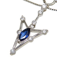 最終特価品 サファイア 0.35ct ダイヤモンド 計0.35ct ネックレス 