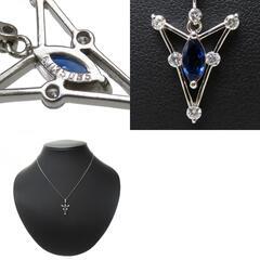 最終特価品 サファイア 0.35ct ダイヤモンド 計0.35ct ネックレス 