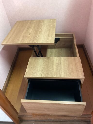 天板昇降式！ センターテーブル 日本製］作業がしやすい！収納力のある