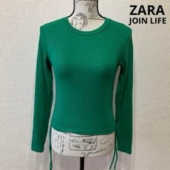 ZARA JOIN LIFE デザイントップス カットソー グリーン