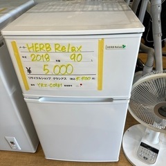 ハーブリラックス 2018年製  90L 2ドア 冷蔵庫 YRZ...