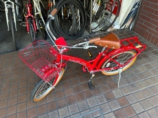 ★美品★18インチ　カゴ　キャリア付き子供用自転車　レッド