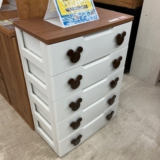 人気IRIS OHYAMA ミッキー キッズ5段プラチェスト MHG-725 ウッドトップ771