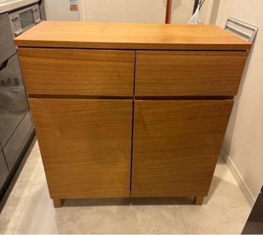美品 MUJI 無印 天然木 家具 収納家具 キッチン キャビネット