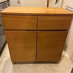 美品 MUJI 無印 天然木 家具 収納家具 キッチン キャビネット