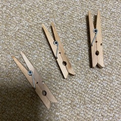 【Seria】ナチュラルピンチ木製7.5cm3個セット