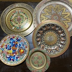 海外　アンティーク　飾り皿　５枚セット