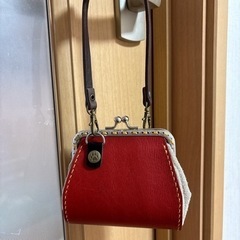 🌼*･新品🌼*･がま口．本革 肉球ハトメ付き．大タイプ