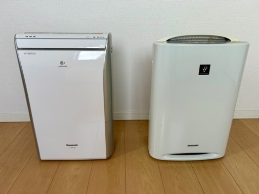 パナソニック ハイブリッド除湿機とシャープ空気 清浄加湿器2台セット ナノイー プラズマクラスター