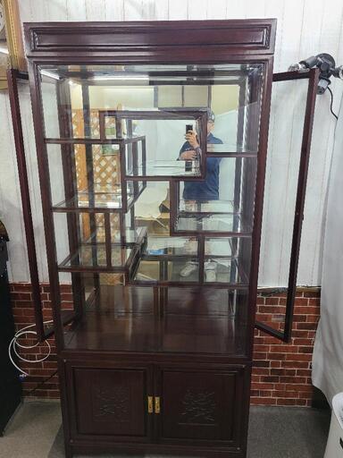 中国高級家具 収納家具 キャビネットガラスショーケース花鳥
