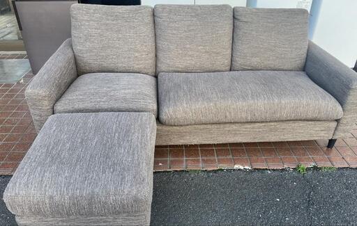 【sj433】3人掛けソファ　オットマン付き　中古現状品
