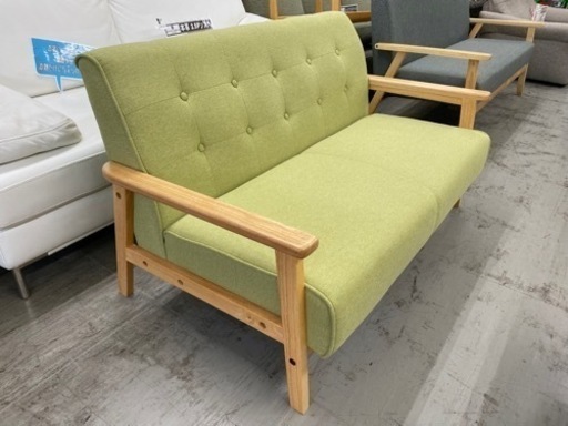 【愛品館 江戸川店 ソファ】ウッドフレーム2Pコンパクトソファ ID:156-019671-007