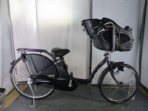 Ｄ485　★整備済み　中古　3人乗り対応子乗せ電動自転車★Panasonic　ギュット【F22インチR26　パープル　8Ah】