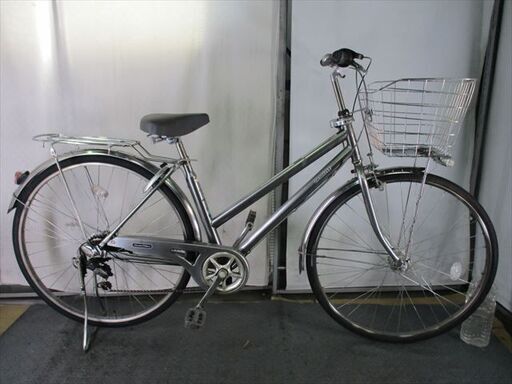 D486　★限定特価★ 中古自転車 アサヒ　TRADLINE【27インチ　シルバー　軽快車　6段　LEDオートライト 】