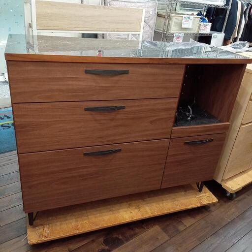 ★値下げしました！【マナベインテリア】家具 収納家具 キャビネット　幅約120cm ６万円位で購入　自社配送時代引き可※現金、クレジット、スマホ決済対応※