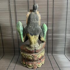 『釈迦座像 』木彫彩色仏像 東南アジア美術　ミャンマー　チベット