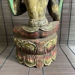 『釈迦座像 』木彫彩色仏像 東南アジア美術　ミャンマー　チベット