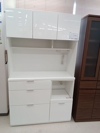 ★ジモティ割あり★  食器棚 ホワイト W104×D41×H181 クリーニング済み TC2626