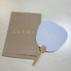 レア✨非売品✨GUCCI 保存袋付き　うちわ　ノベルティ