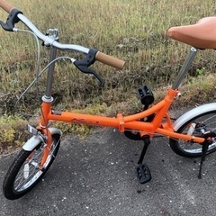 自転車 折りたたみ自転車　オレンジ