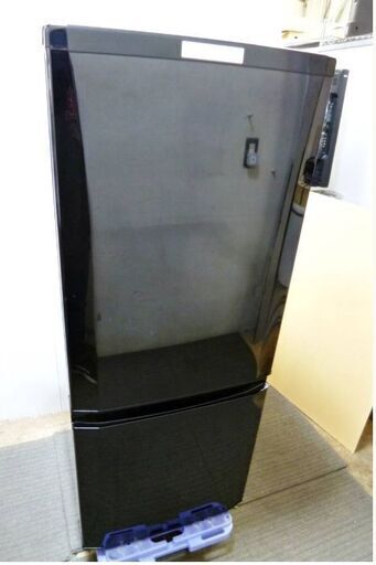 【　3ヵ月保証　】三菱　2ドア　冷蔵庫　146L　MR-P15D-B　動作良好　2019年製　サファイアブラック　コンパクト　MITSUBISHI