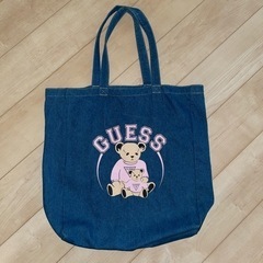 【売ります】GUESS ゲス デニム トートバッグ ベア くま