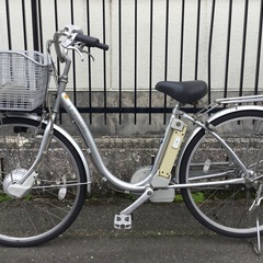 ★エネループバイク・26インチ電動ハイブリッド自転車・CY-SPF226A・内装3段変速 シルバー LEDライト 