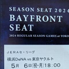 5月6日(月)横浜DeNAベイスターズVS東京ヤクルト 18時開...