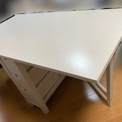 IKEA 折り畳みダイニングテーブル ホワイト　収納時約80×3...