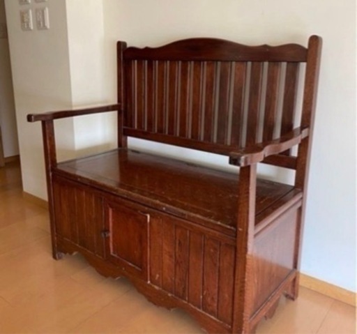 イギリス アンティーク 英国アンティーク 木製ベンチ 収納 英国