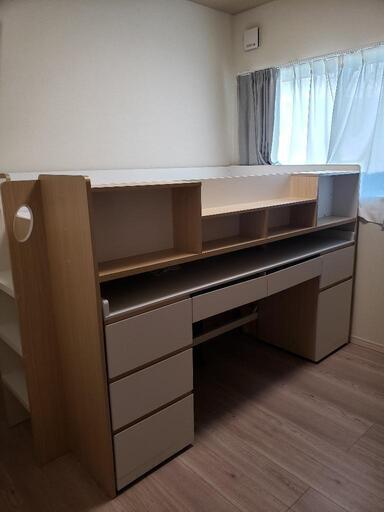 家具 ロフトベッドデスク付