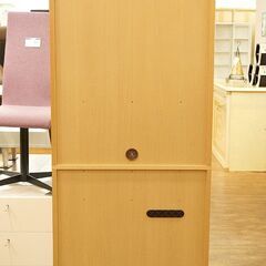 (Y)北大前! 札幌 引取 karimoku カリモク カップボード 70cm幅 QD2525NE ピュアビーチ 食器棚 スリム ベージュ ブランド家具 札幌発 2043588