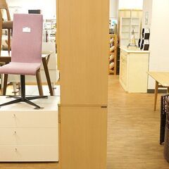 (Y)北大前! 札幌 引取 karimoku カリモク カップボード 70cm幅 QD2525NE ピュアビーチ 食器棚 スリム ベージュ ブランド家具 札幌発 2043588