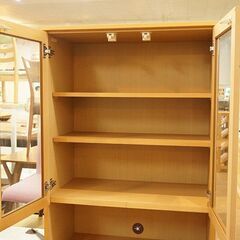 (Y)北大前! 札幌 引取 karimoku カリモク カップボード 70cm幅 QD2525NE ピュアビーチ 食器棚 スリム ベージュ ブランド家具 札幌発 2043588