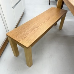 【超美品‼️】two-one style 天然木製 150cm幅4人掛けダイニングテーブルセット 片側ベンチ ライトブラウン♪