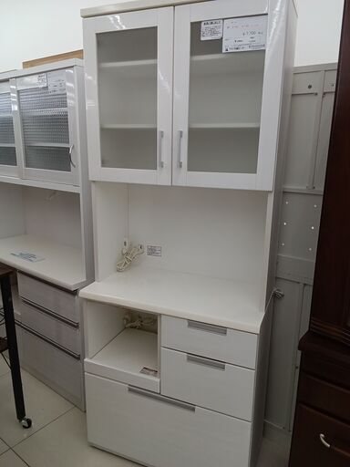 ★ジモティ割あり★  レンジボード ホワイト H201×D42×W80 クリーニング済み HJ2944