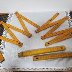 昭和レトロな　木製　折りたたみ定規　4本